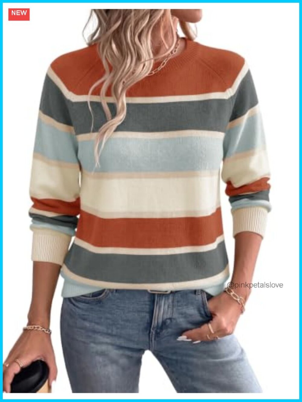 LOMON Women's Crew Neck Long Sleeve Pullover Sweater